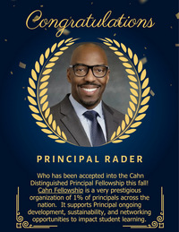 Principal Rader is accepted in the Cahn Fellowship